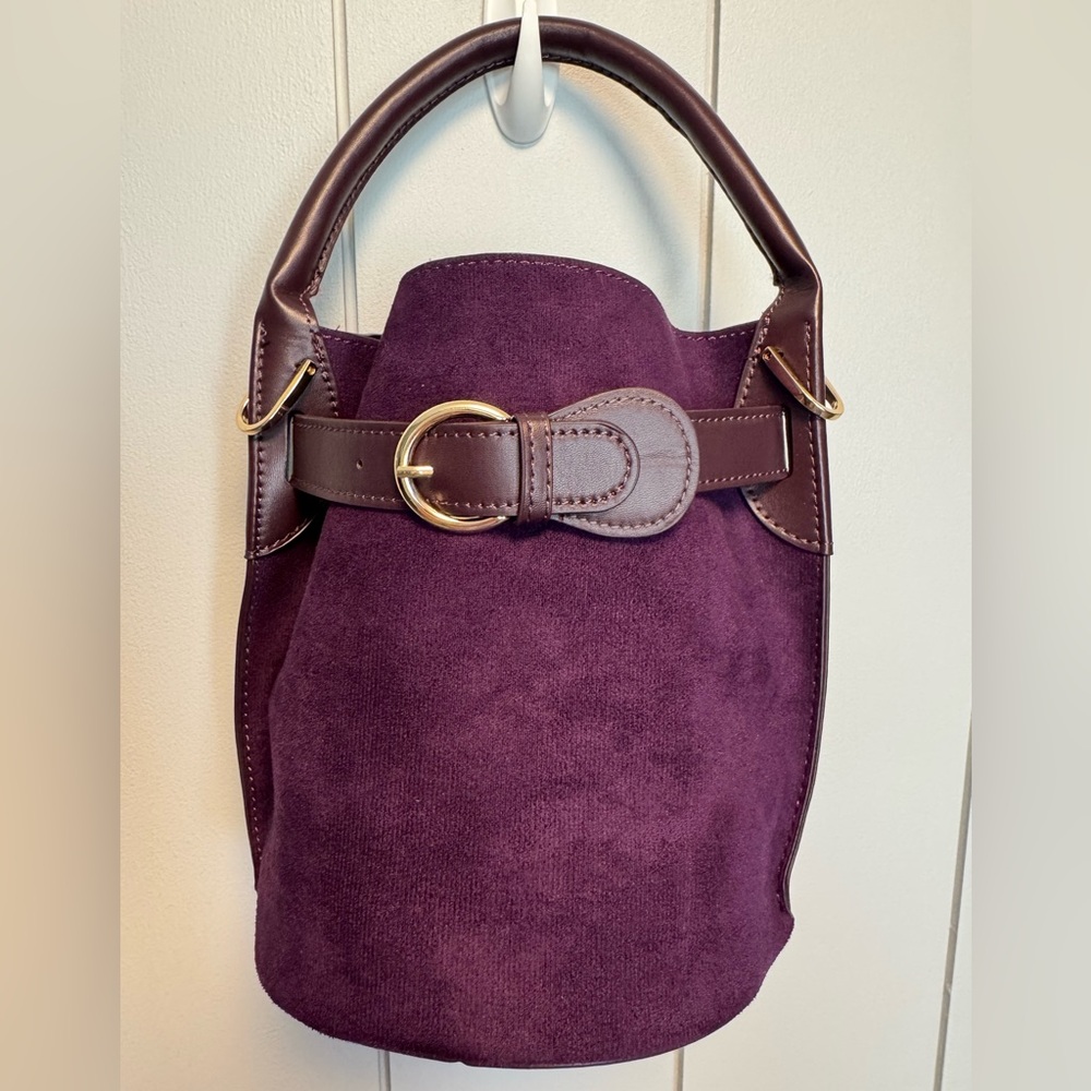 NWOT Elegant Purple Suede Women's Bag - Picture 15 of 15